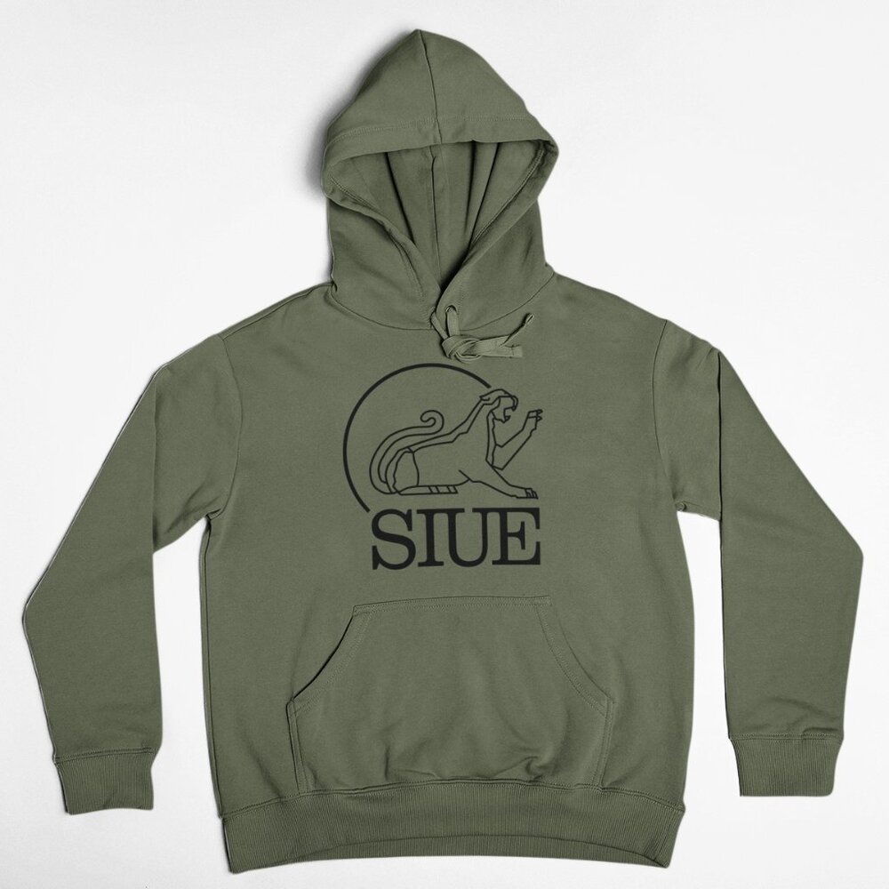 NEW SIUE Cougars Retro Pullover Fleece Hoodie MILITARY ARMY GREEN